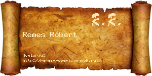 Remes Róbert névjegykártya